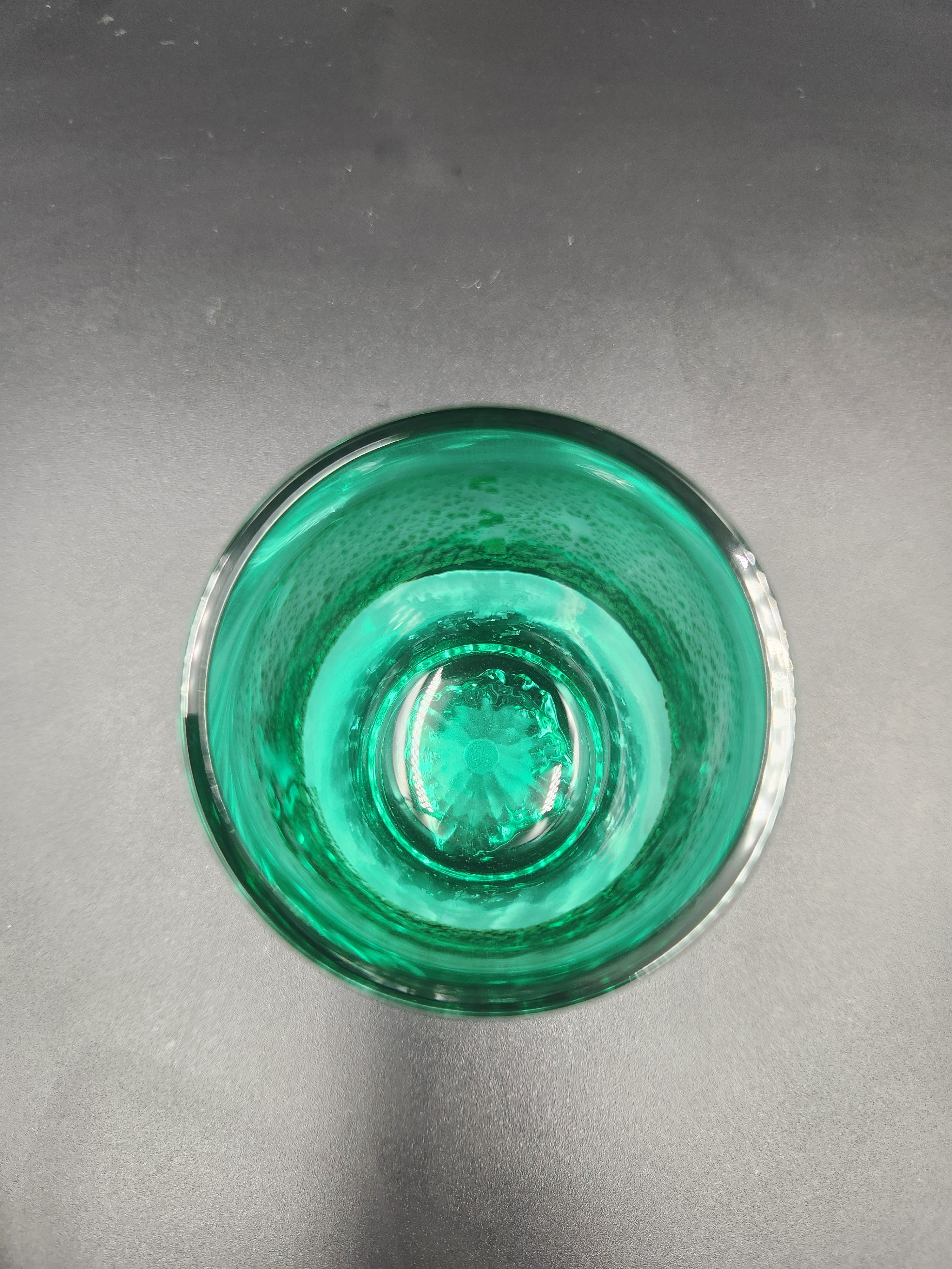 Tajima Glass Sakura Kiriko Mount Fuji Glass - Green colour